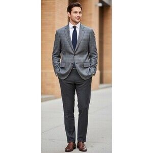 New Ralph By Ralph Lauren Mens Glen Plaid Classic Fit Blazer Coat 42R Silk Wool